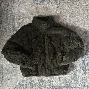 wild fable Olive Green Fuzzy Puffer Jacket